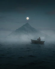 A person in a boat on a body of water