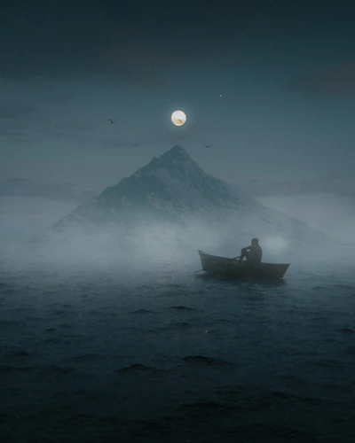 A person in a boat on a body of water