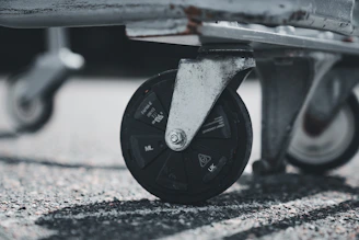 A close up of a skateboard on the ground