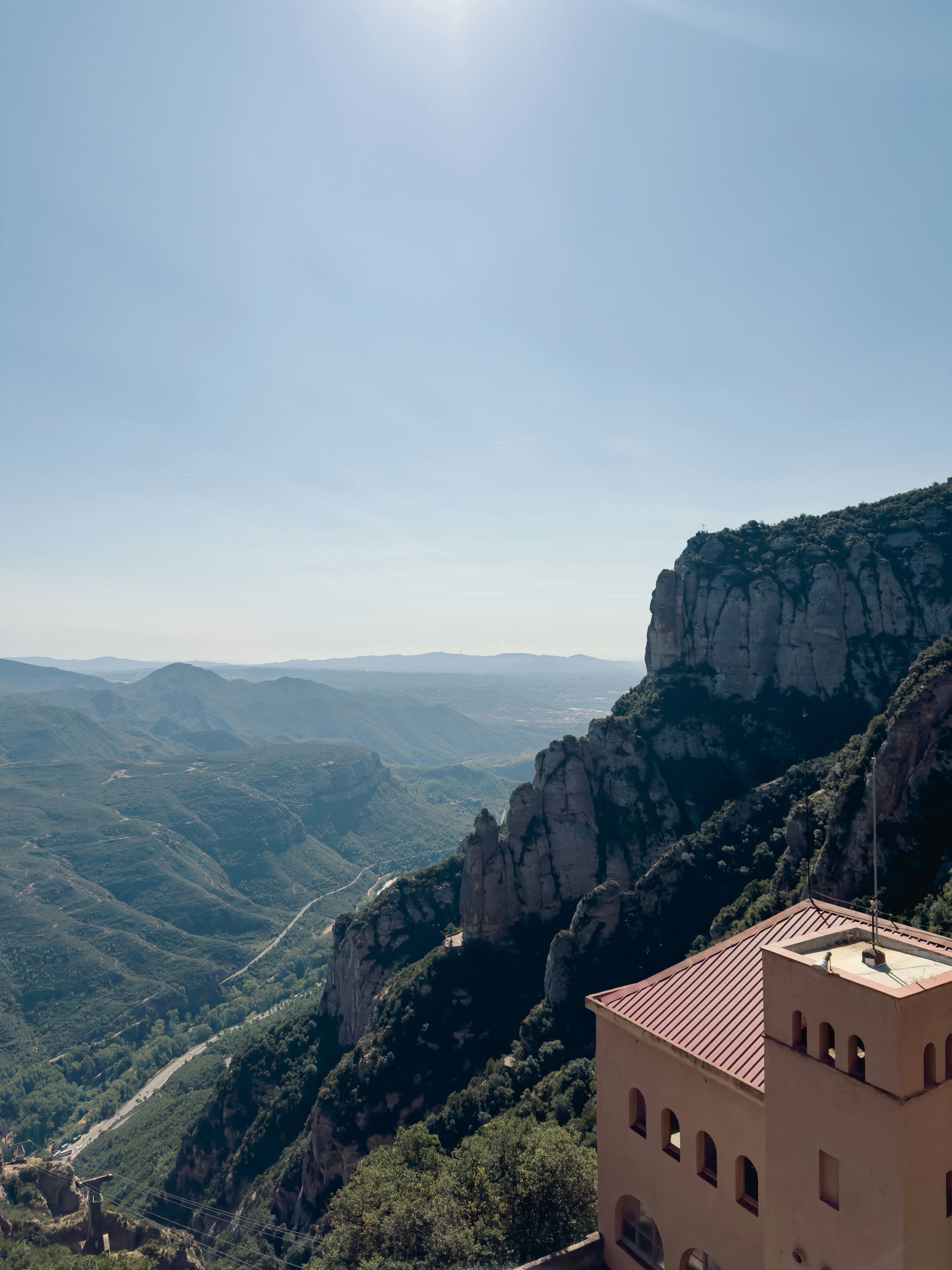 A view of the mountains and valleys from a high point of view