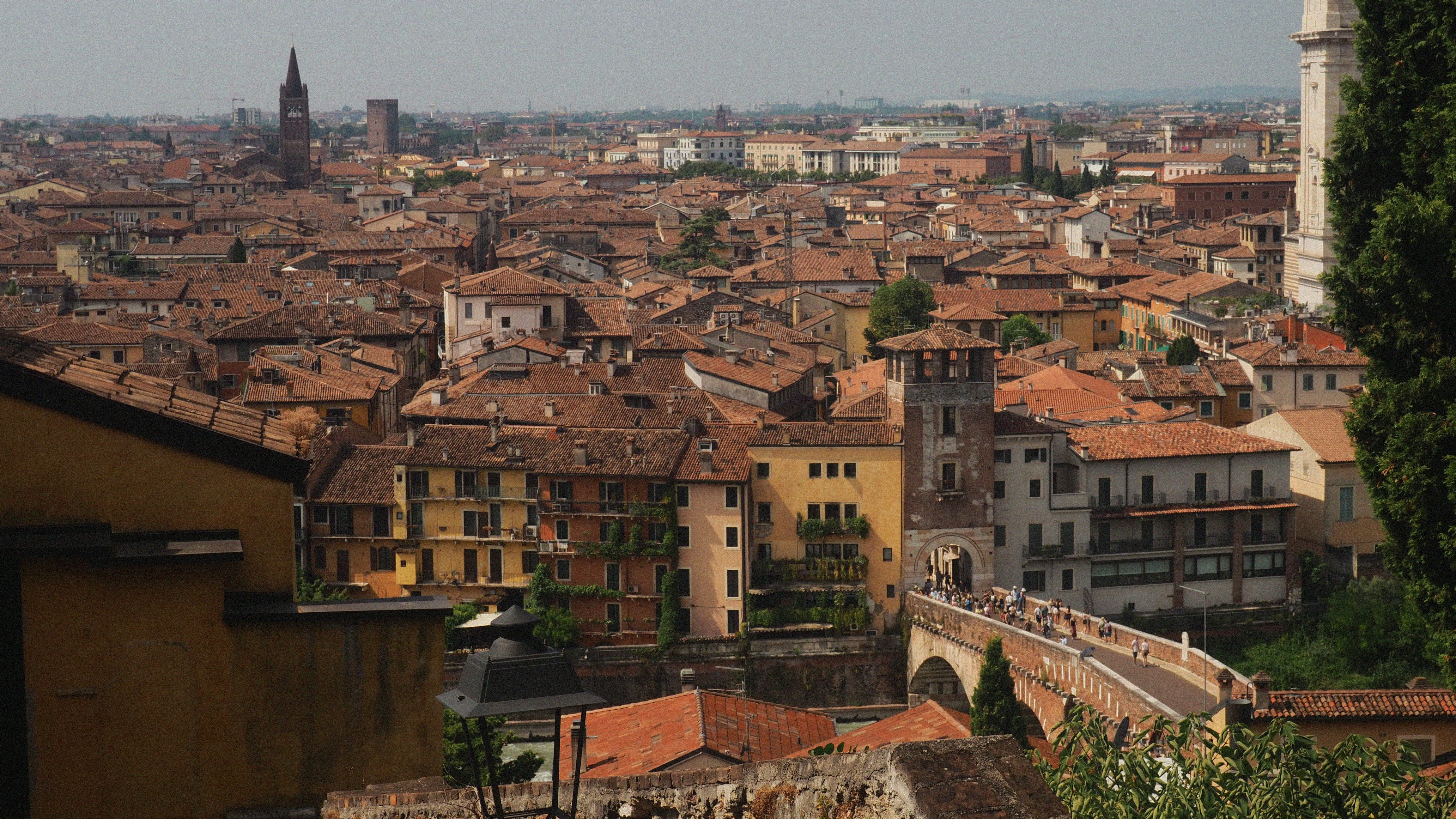 A view of a city from a hill