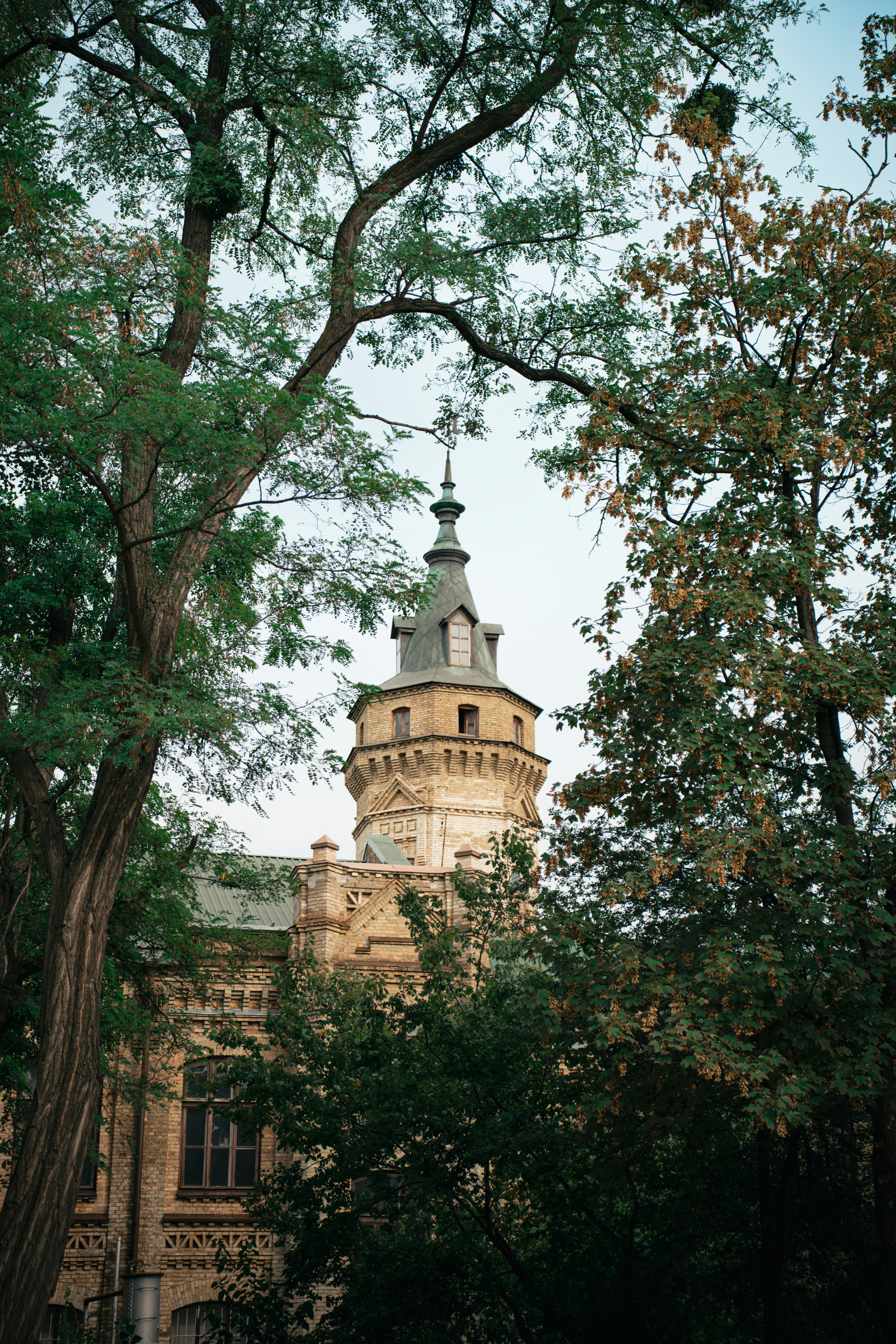 A tall building with a clock on the top of it