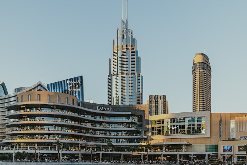 Dubai financial district modern skyline