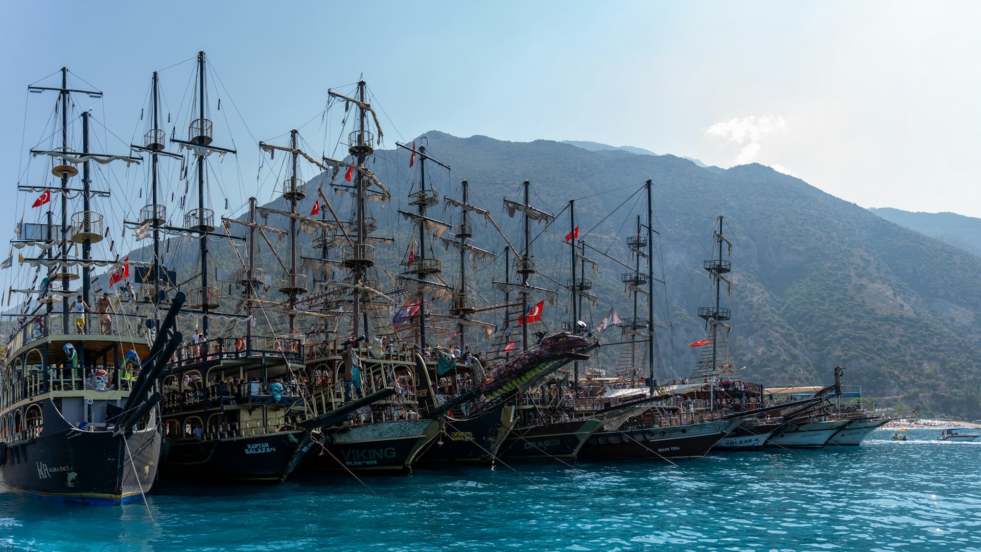 A number of ships in a body of water