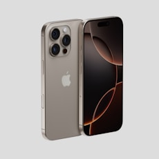 Two iphones side by side on a gray background