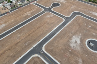 An aerial view of a road intersection in the middle of nowhere
