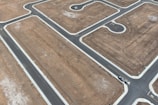 An aerial view of a road intersection in the middle of nowhere