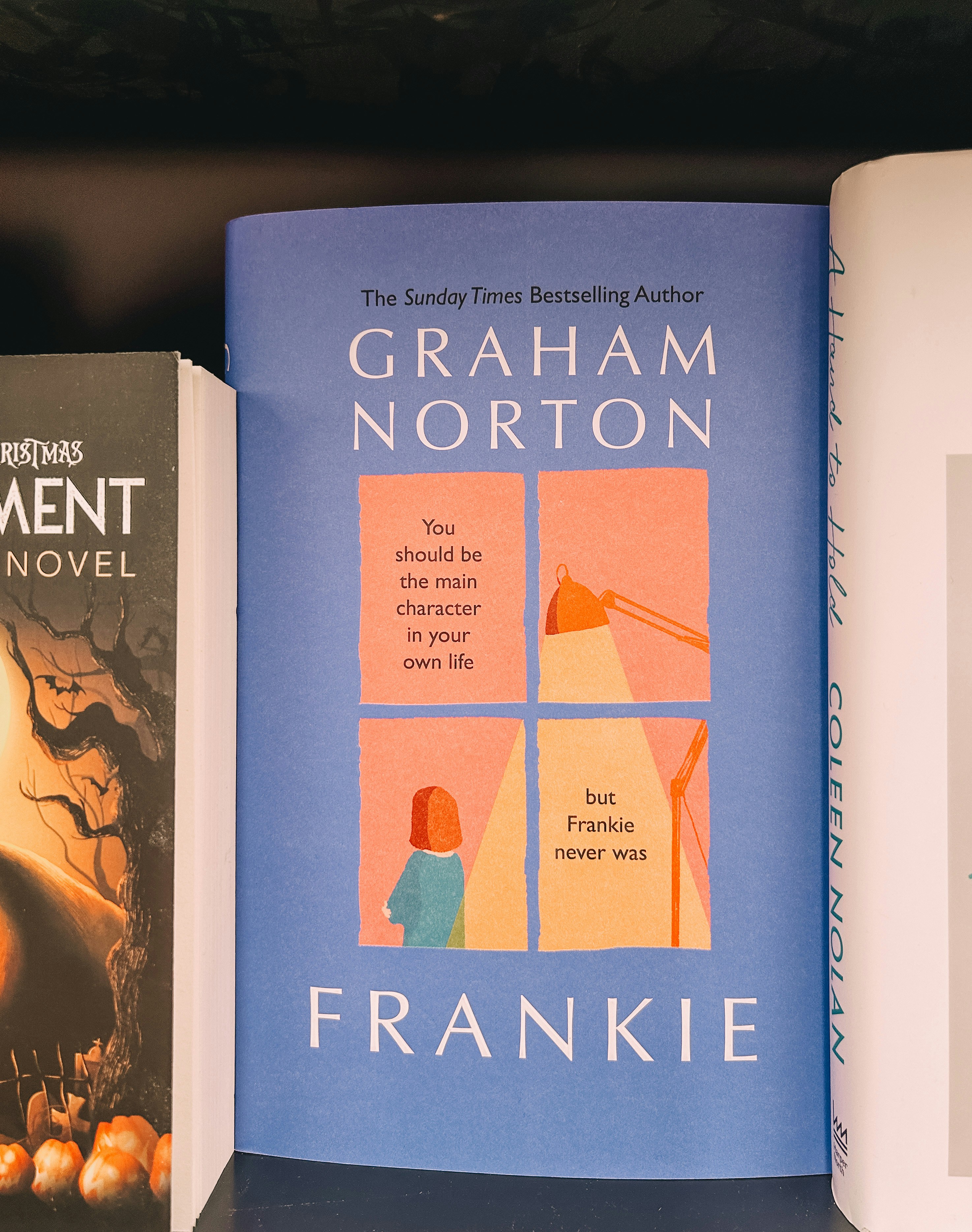A row of books sitting on top of a shelf