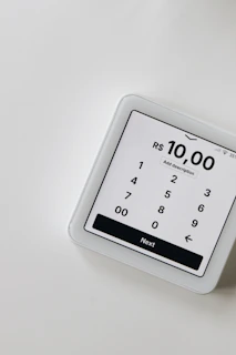 An electronic device sitting on top of a table