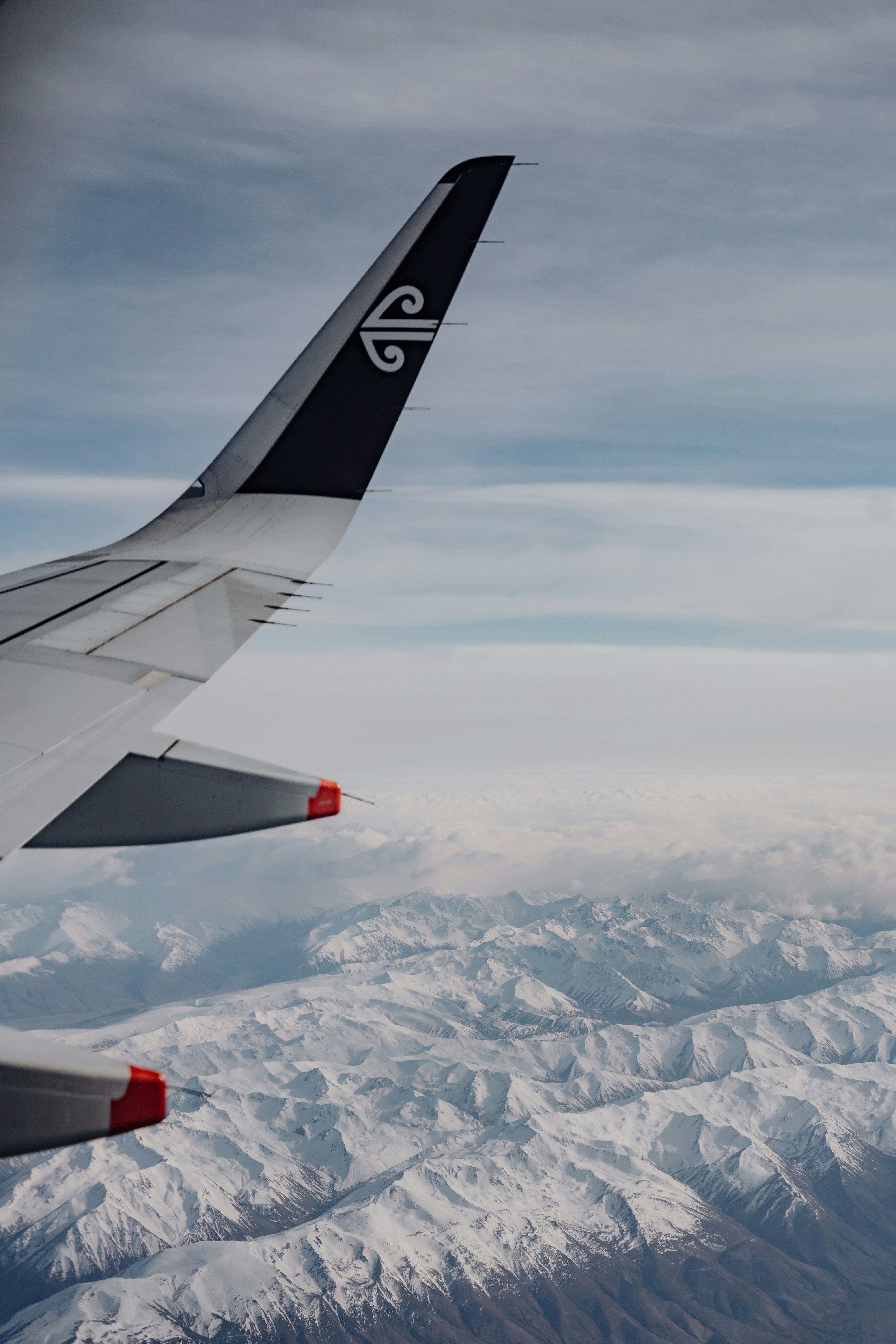 A view of a mountain range from an airplane