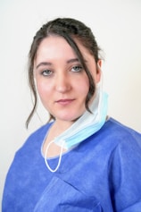 A woman with a cast on her neck