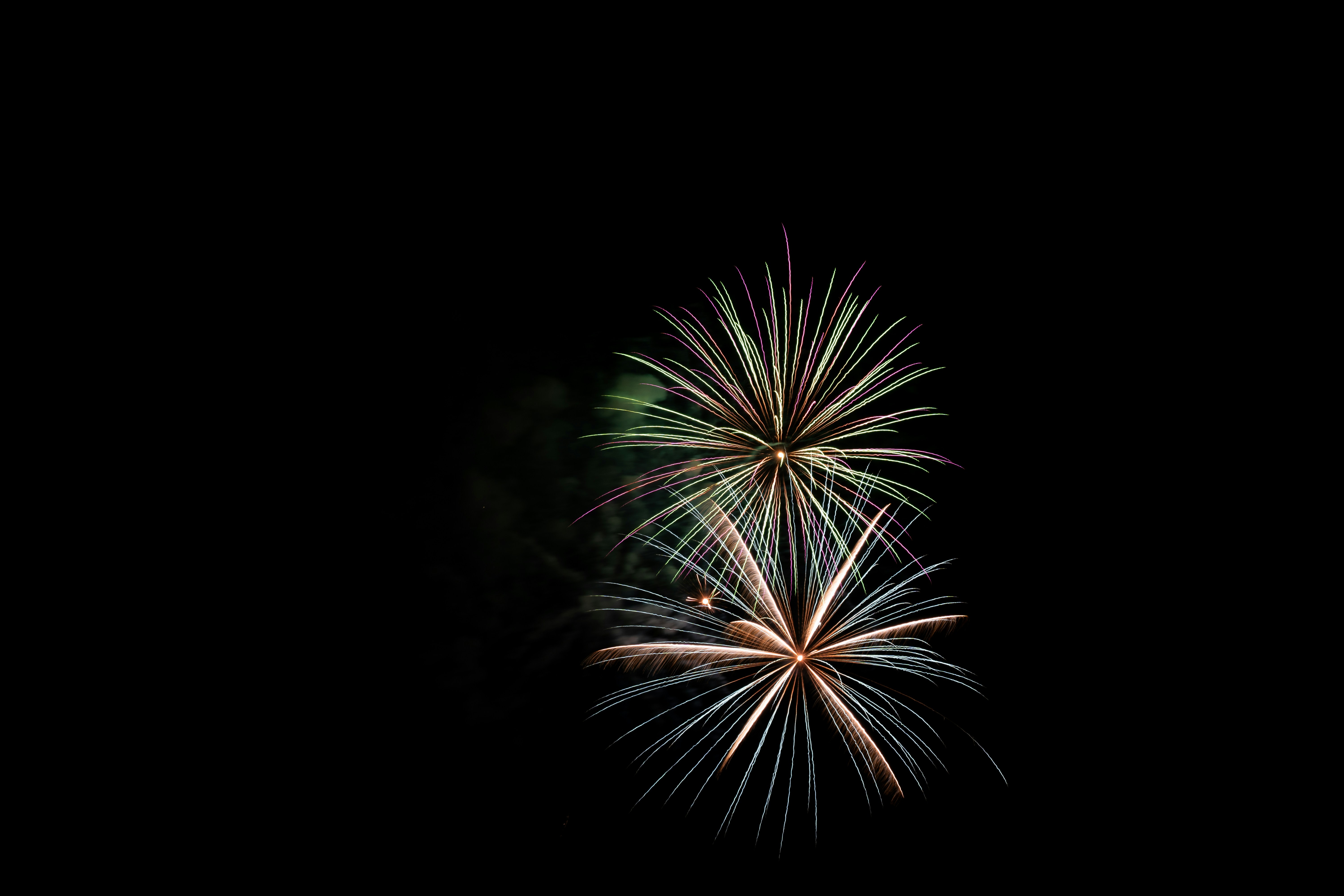 A fireworks display in the night sky