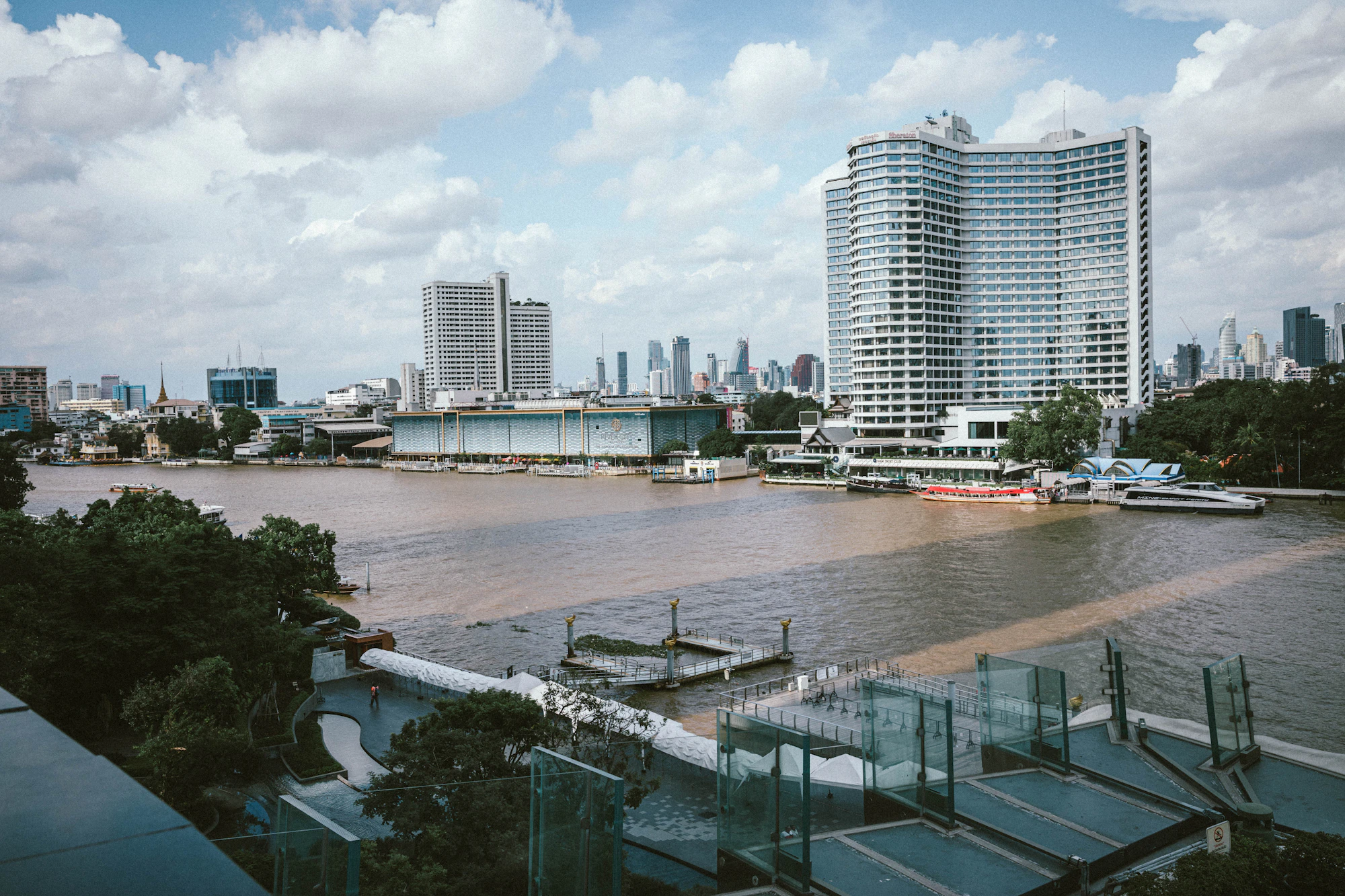 The Chao Phraya River with riverside hotels