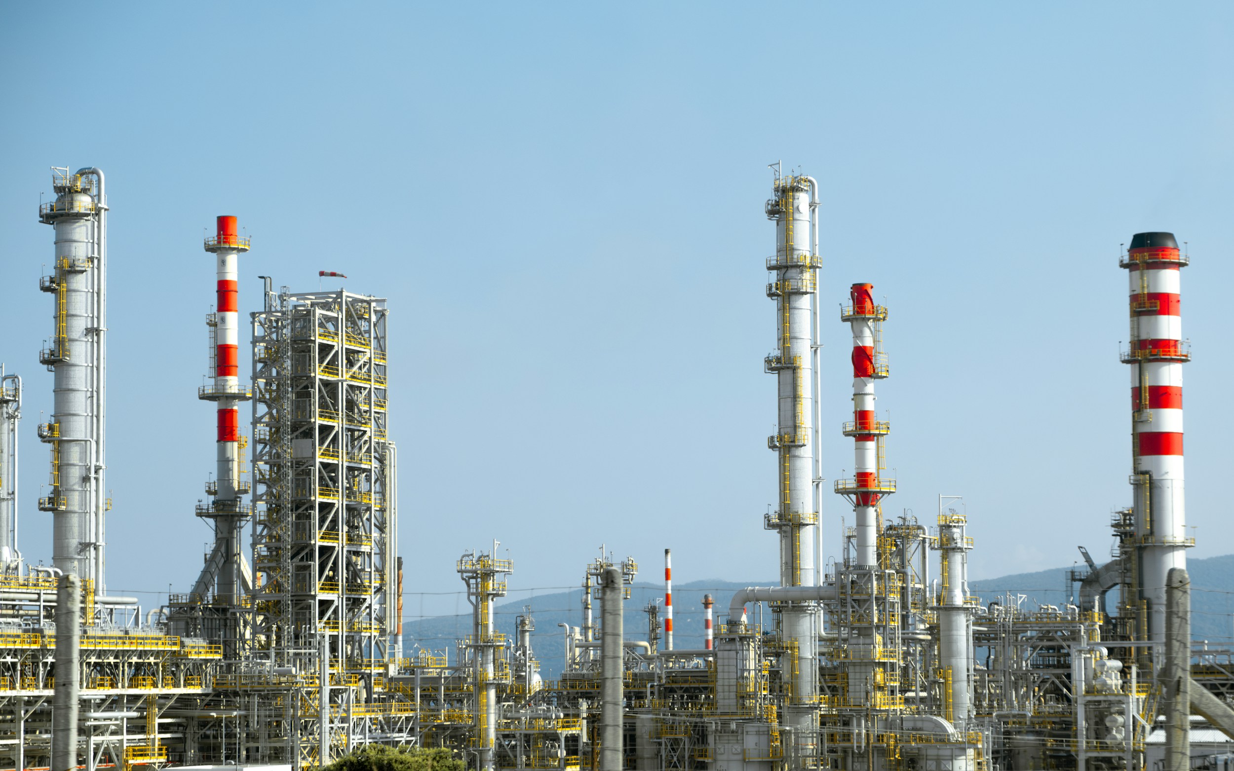 oil refinery pipes industrial plant