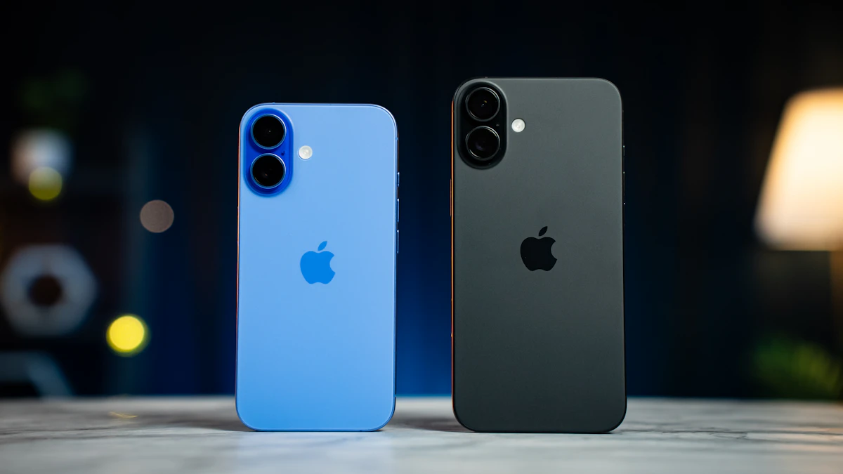 iPhone Duo closed next to its exterior display in StandBy mode