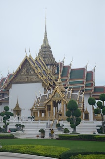 A large building that has a lot of gold on it