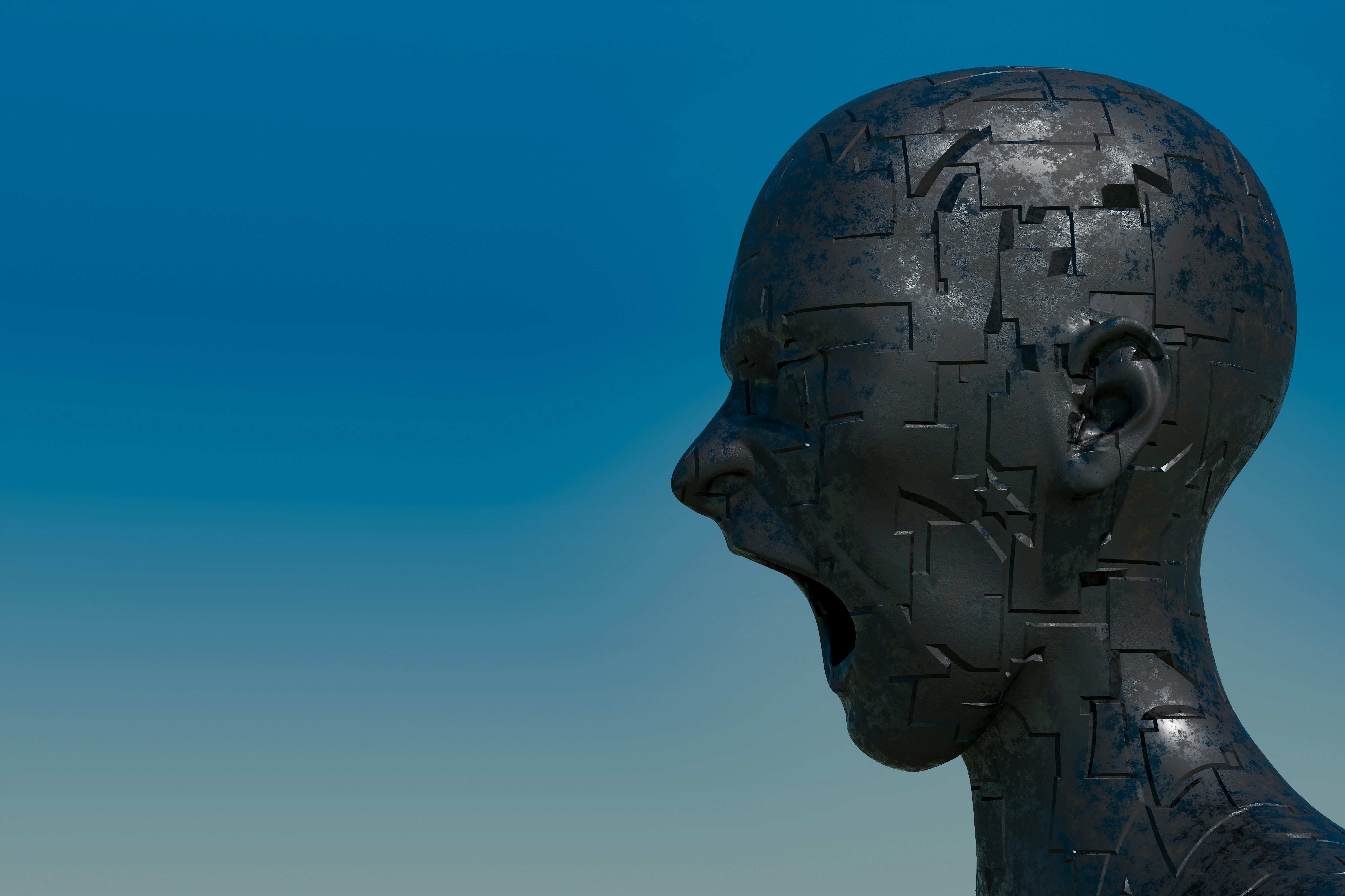 Branimo statue with broken head – unique art sculpture featured on Branimo.com