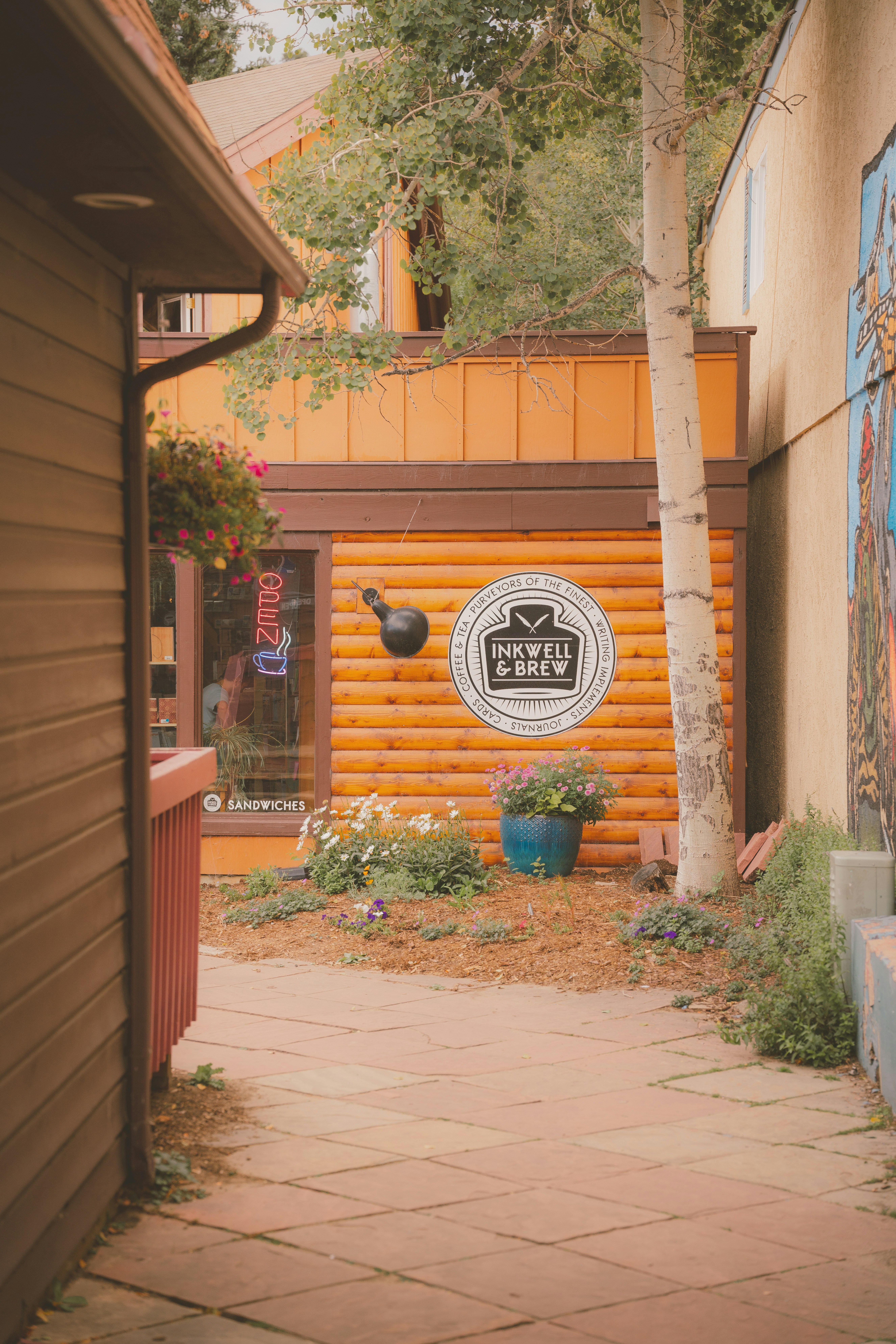A building with a sign on the side of it