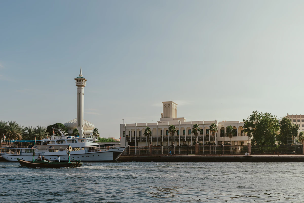 Traditional dhow sailing on Dubai Creek