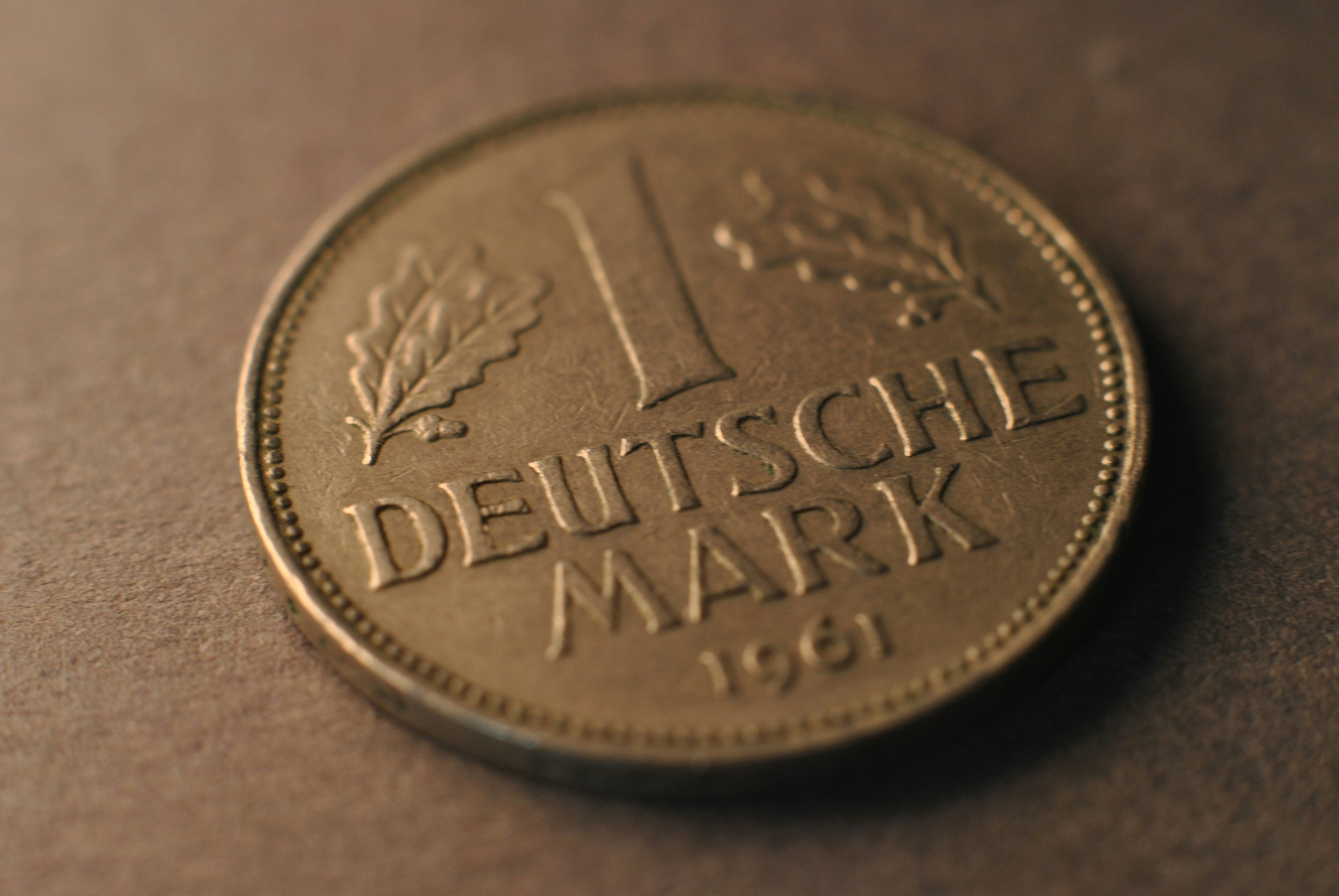 A close up of a coin on a table