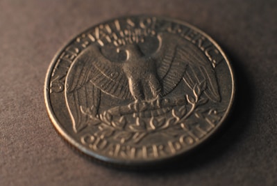 A close up of a coin on a table