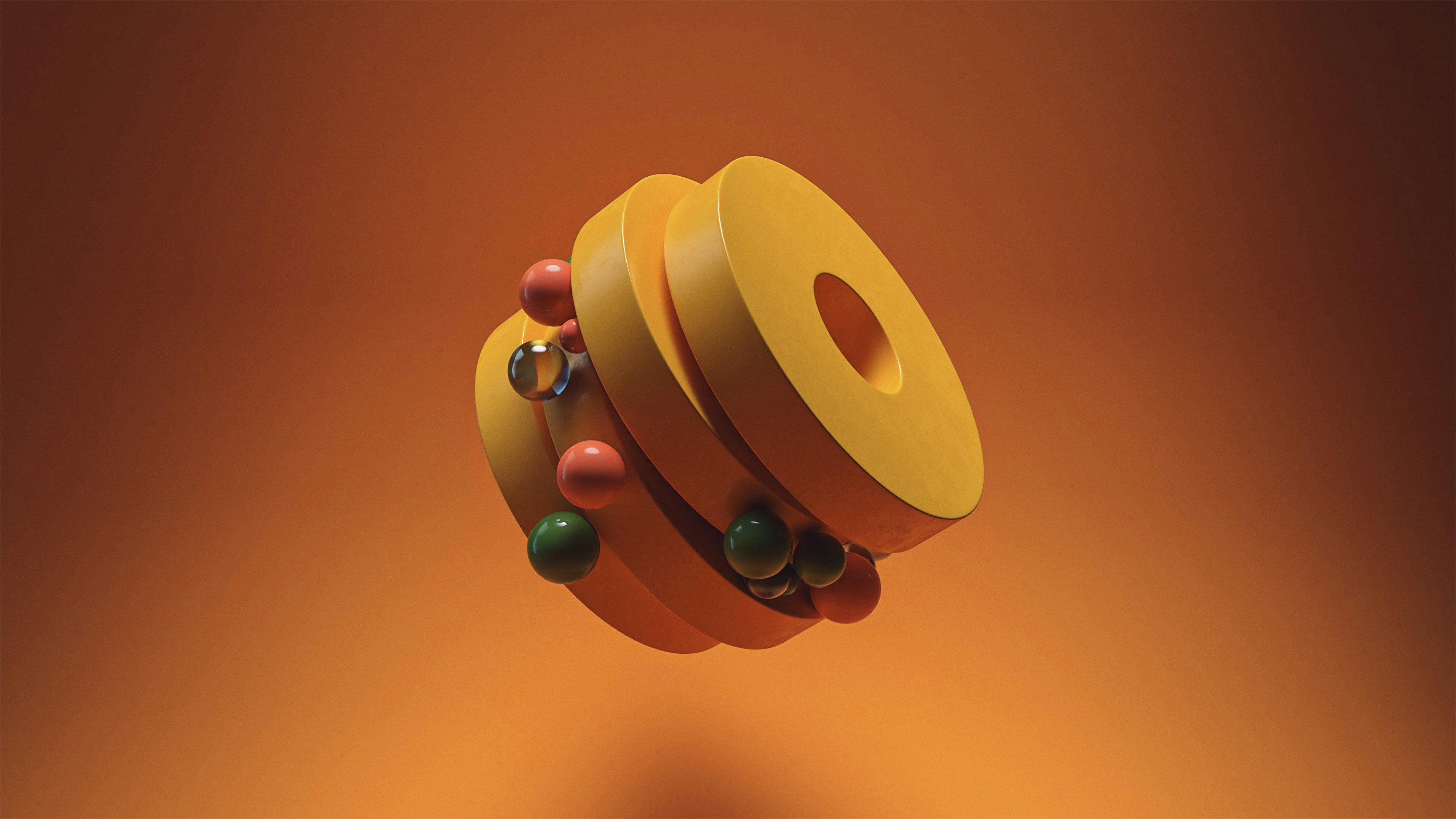 A red and yellow object flying through the air