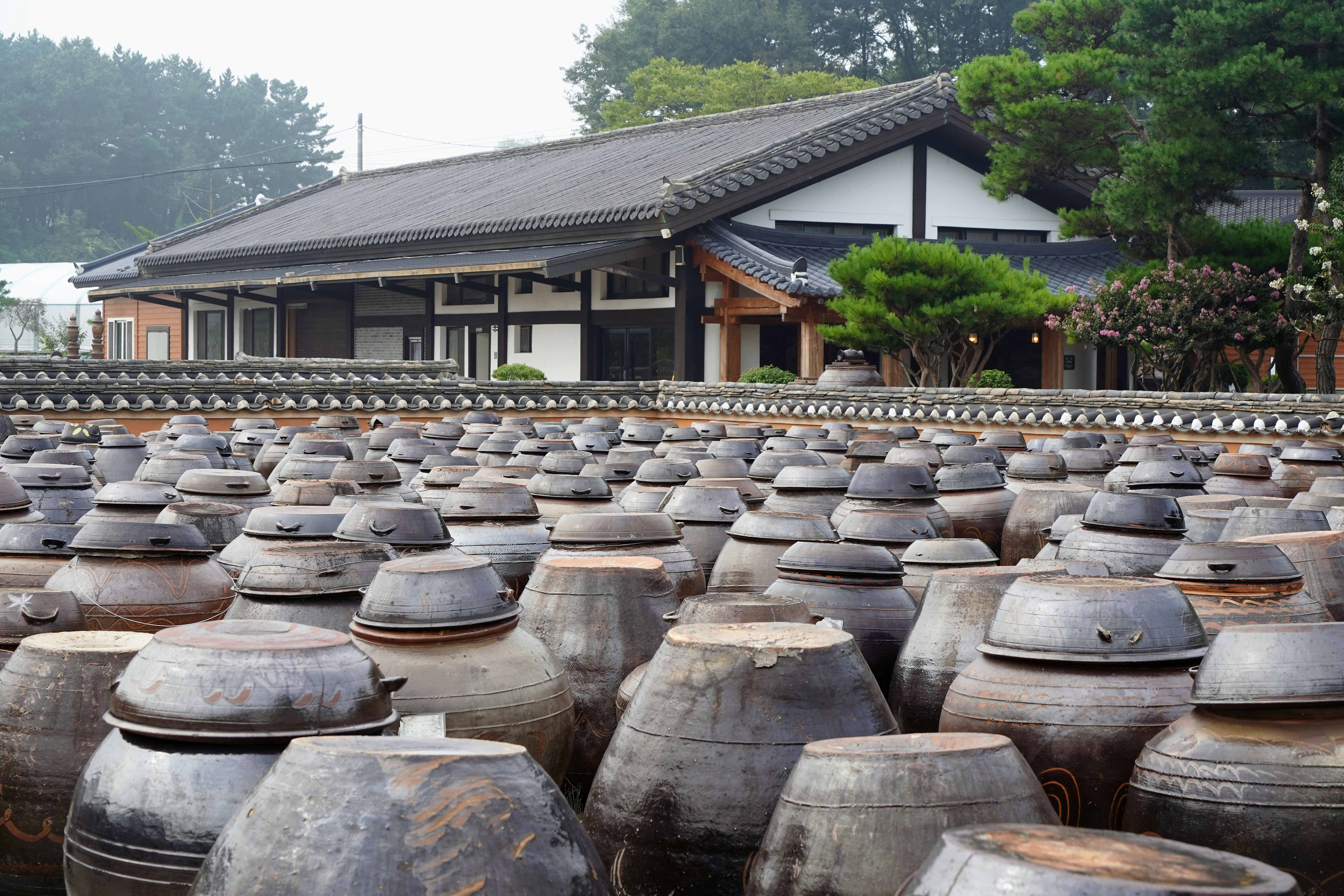 Japanese sake barrels in rural Japan