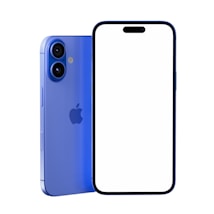 A blue iPhone case with a white screen