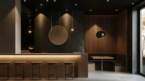 Minimal cafe interior at Kitasando Reserve