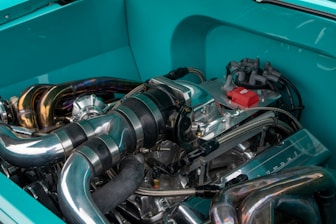 A close up of a car engine in a vehicle