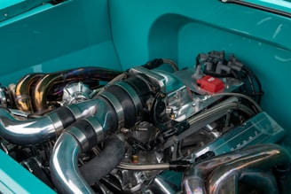 A close up of a car engine in a vehicle