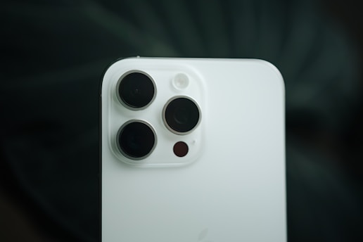 A close up of a white cell phone