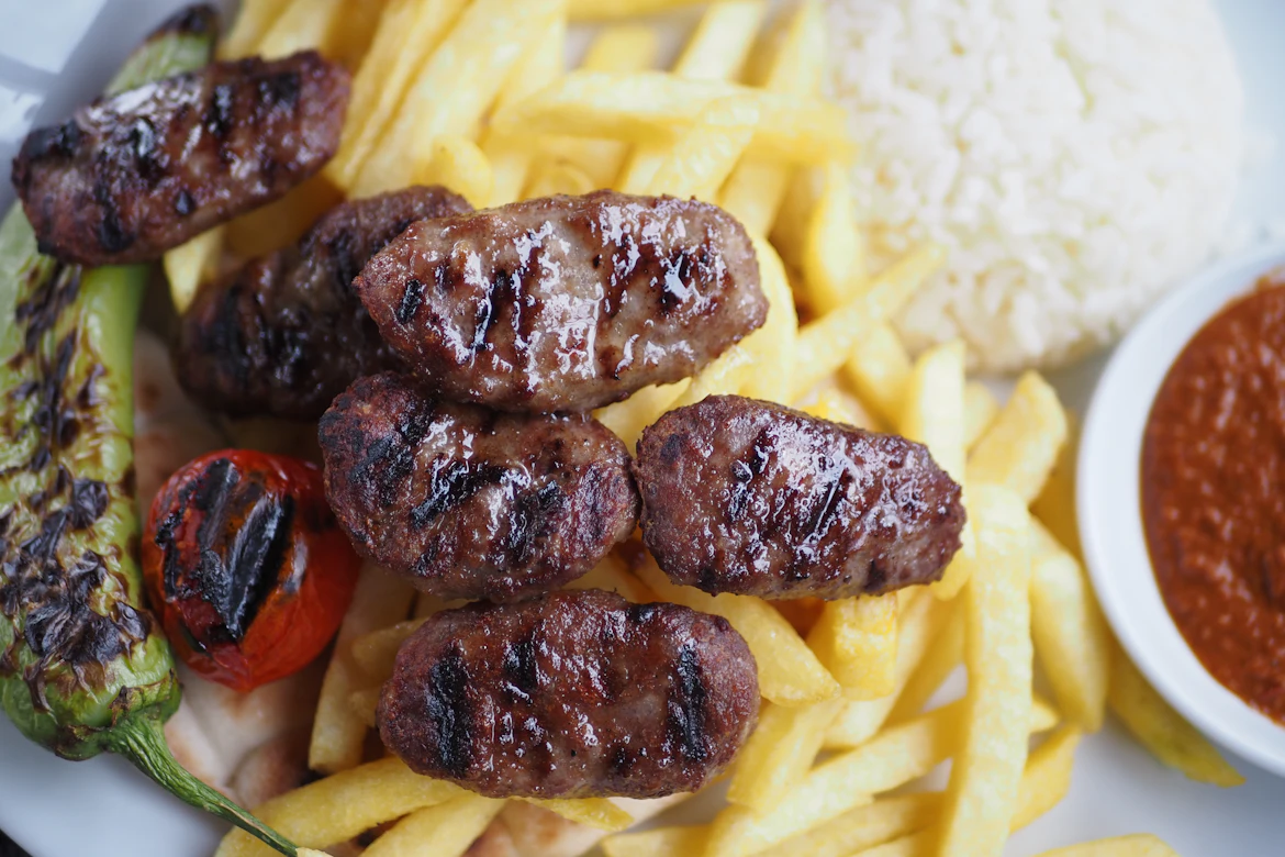 Traditional Egyptian grilled meats and mezze dishes