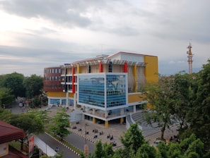 A view of a building from a high point of view