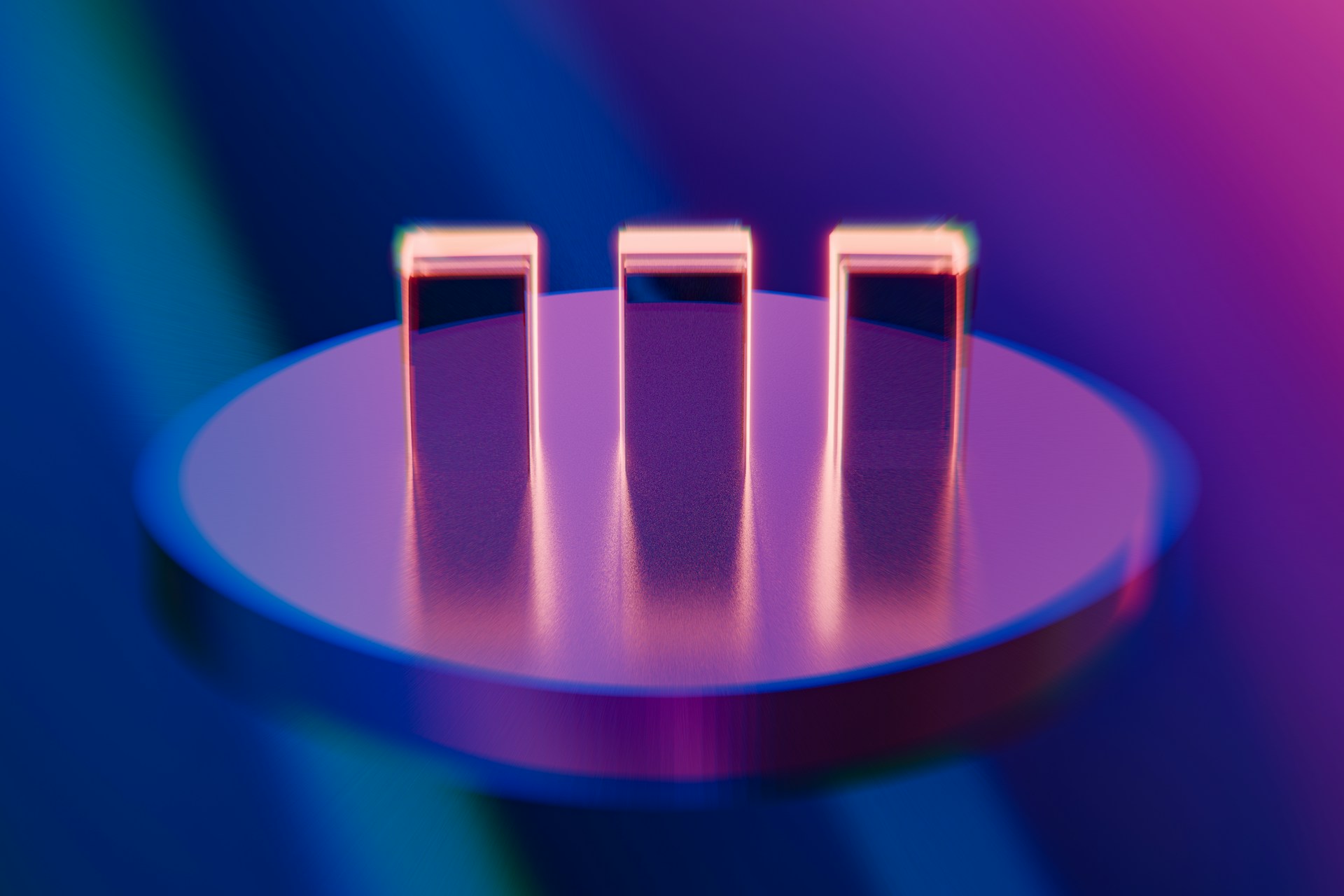 A group of metal objects sitting on top of a table