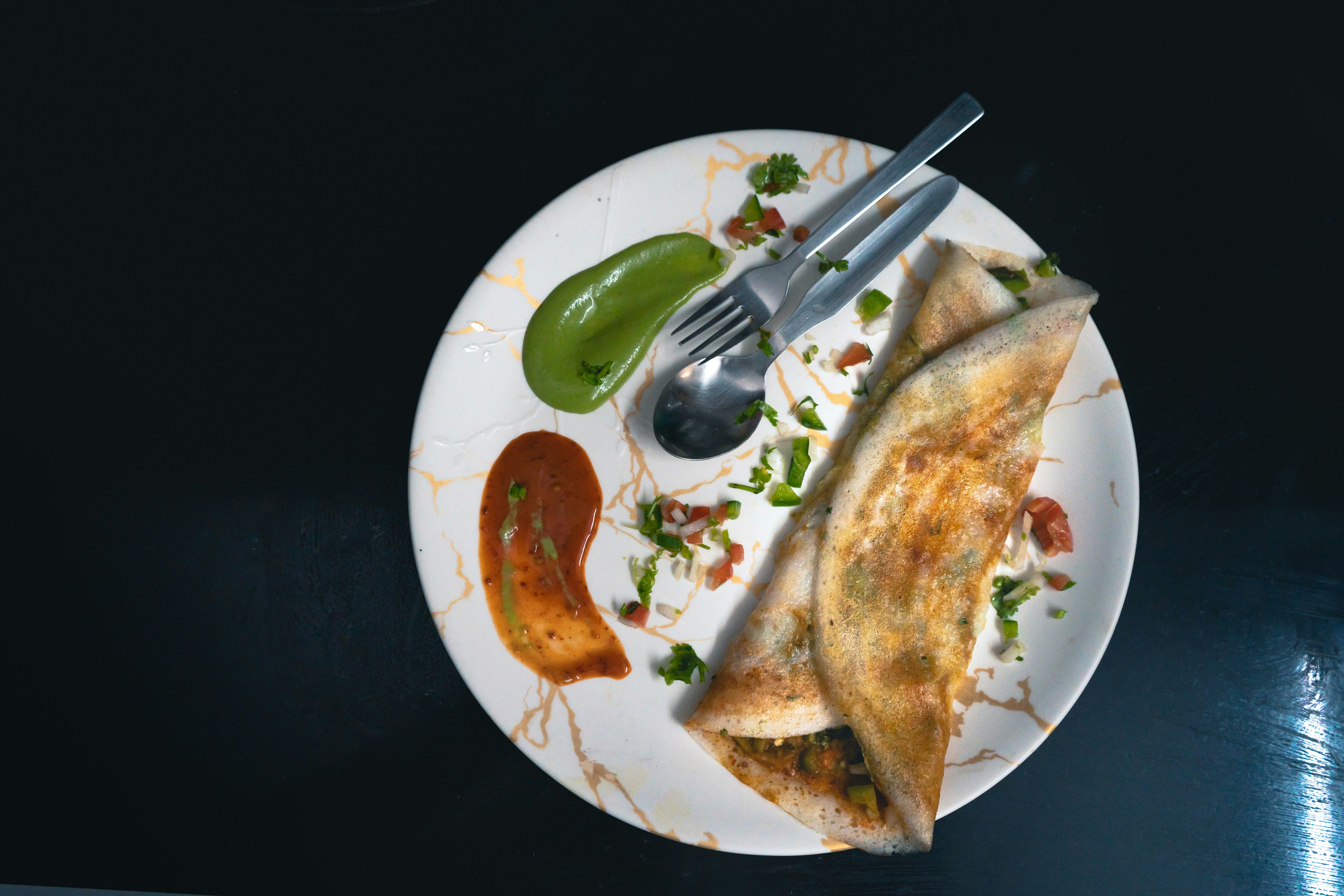 Ghee Roast Dosa with Podi