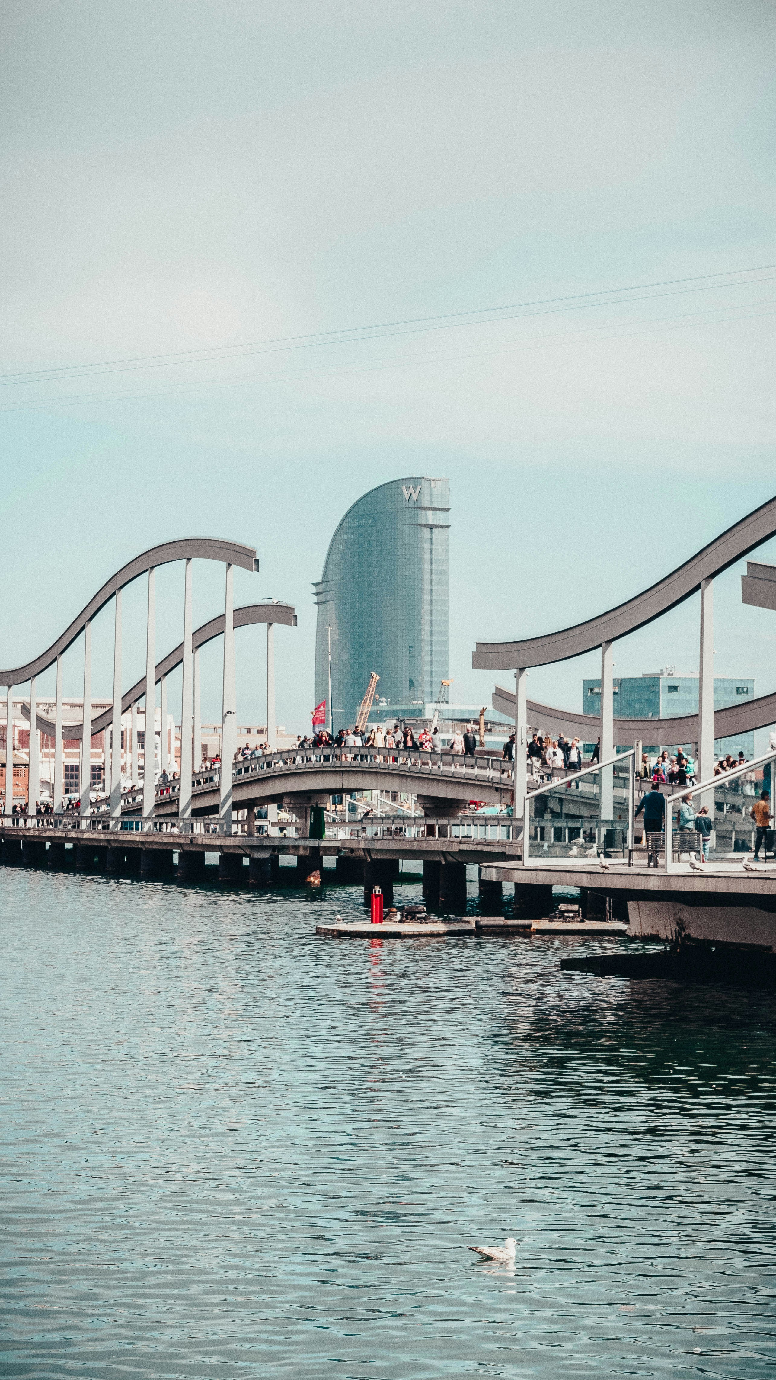 A long bridge over a body of water