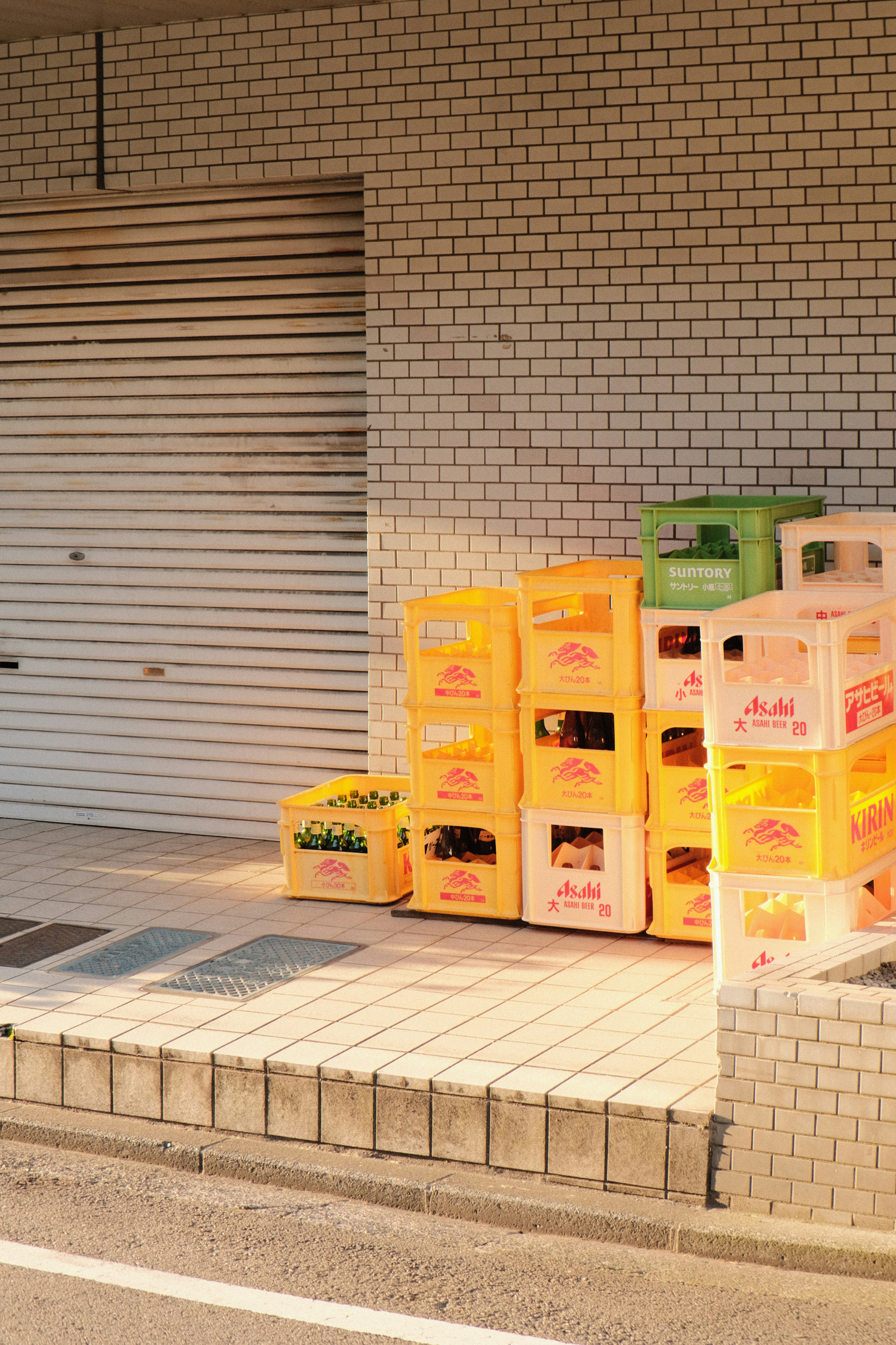 A bunch of boxes sitting on the side of a road