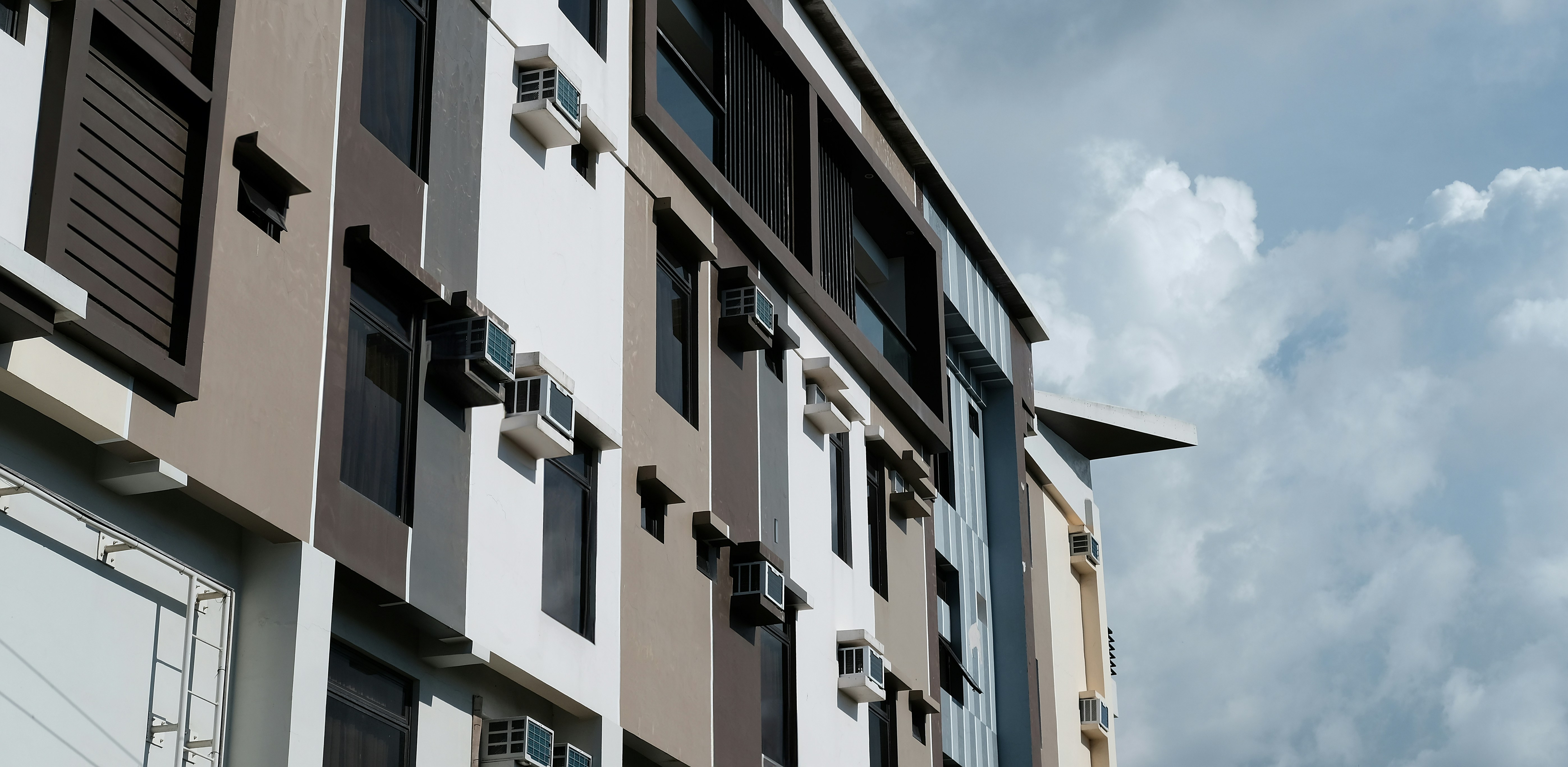 Modern condominium building with minimalist design