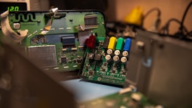 A couple of electronic components sitting on top of a table