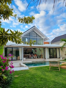 A house with a pool in the yard
