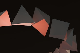 A black background with a bunch of different shapes