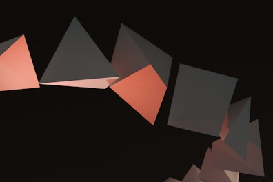 A black background with a bunch of different shapes