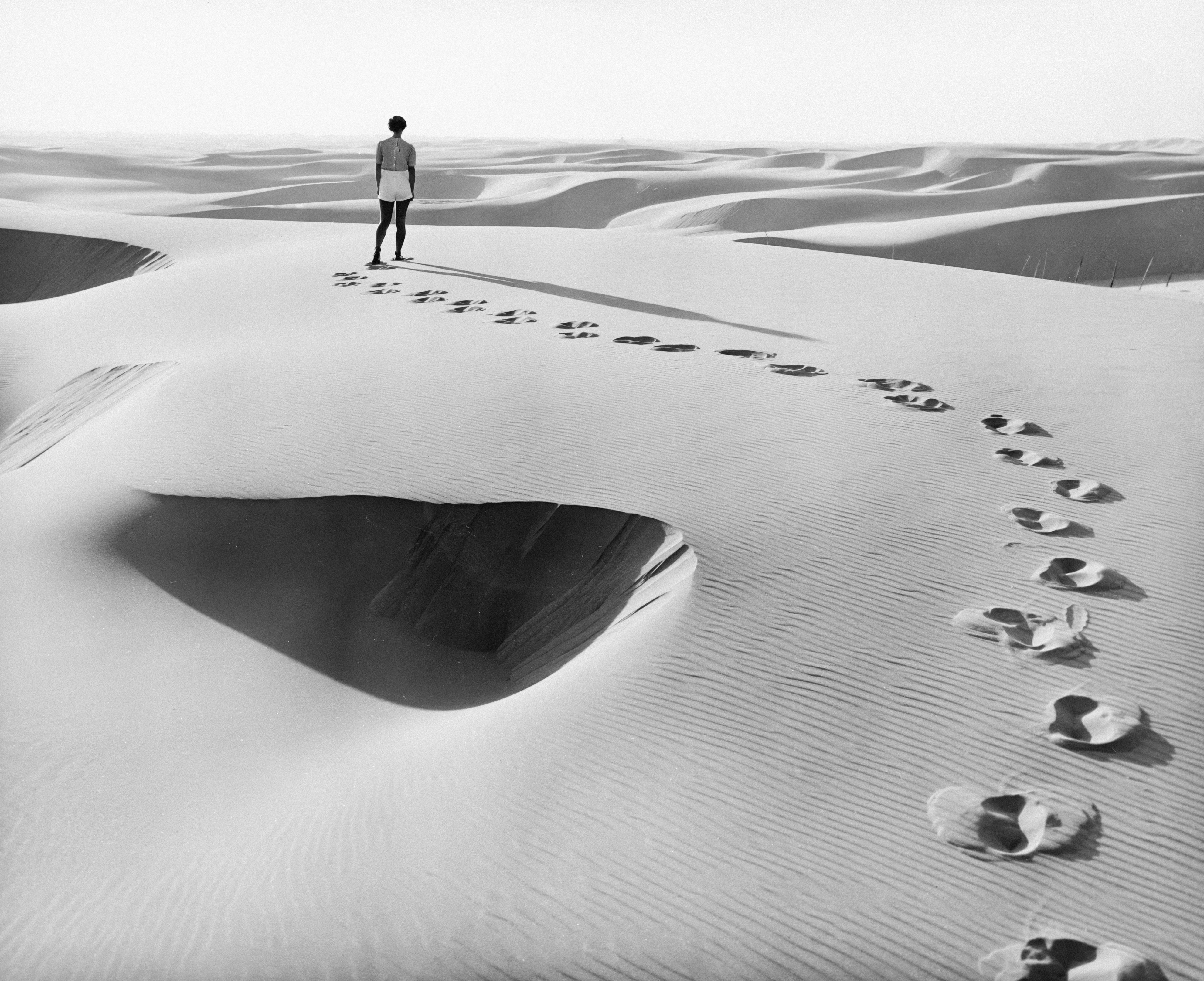 footsteps in sand