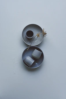 A couple of plates that are sitting on a table