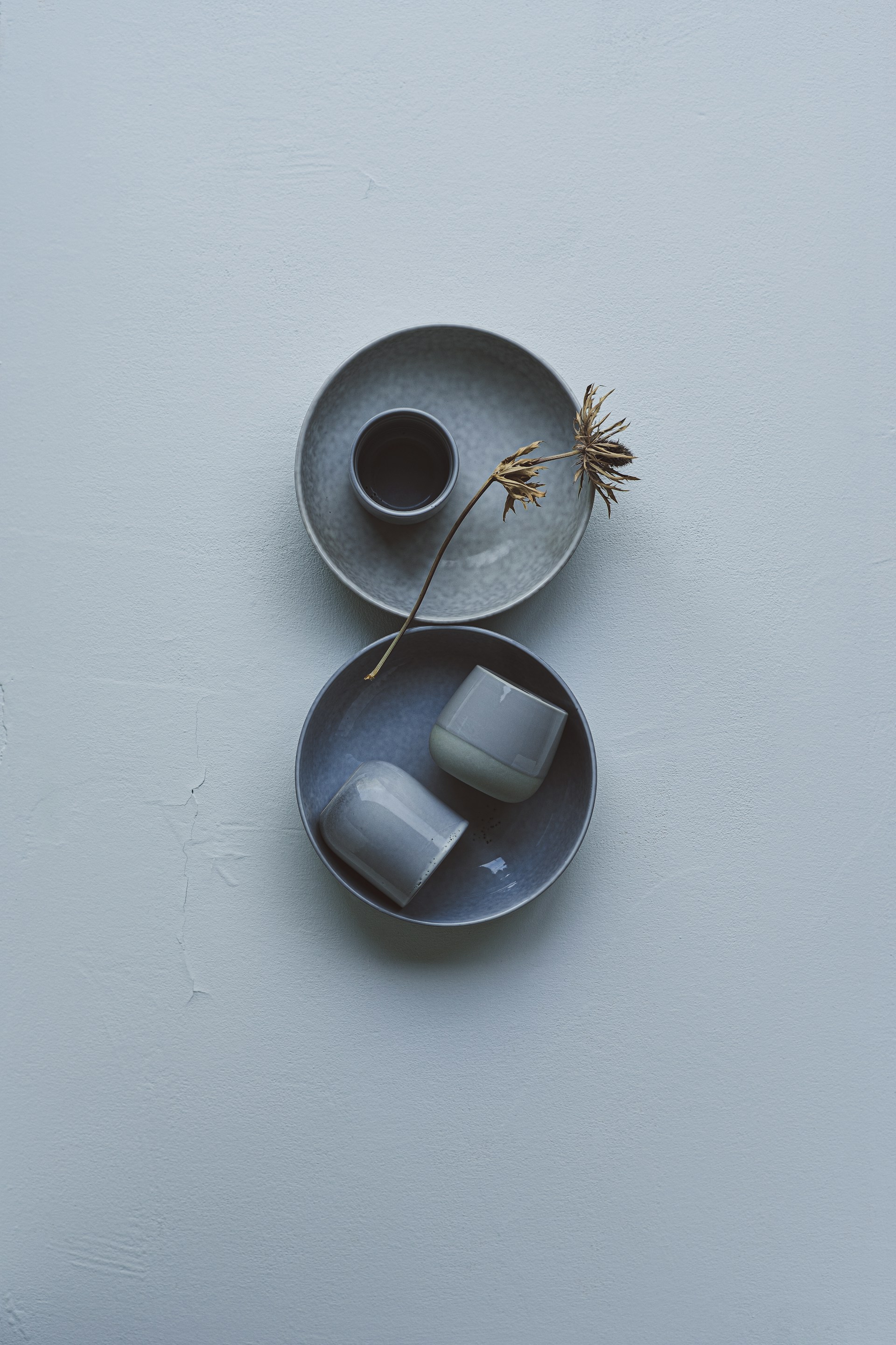 A couple of plates that are sitting on a table