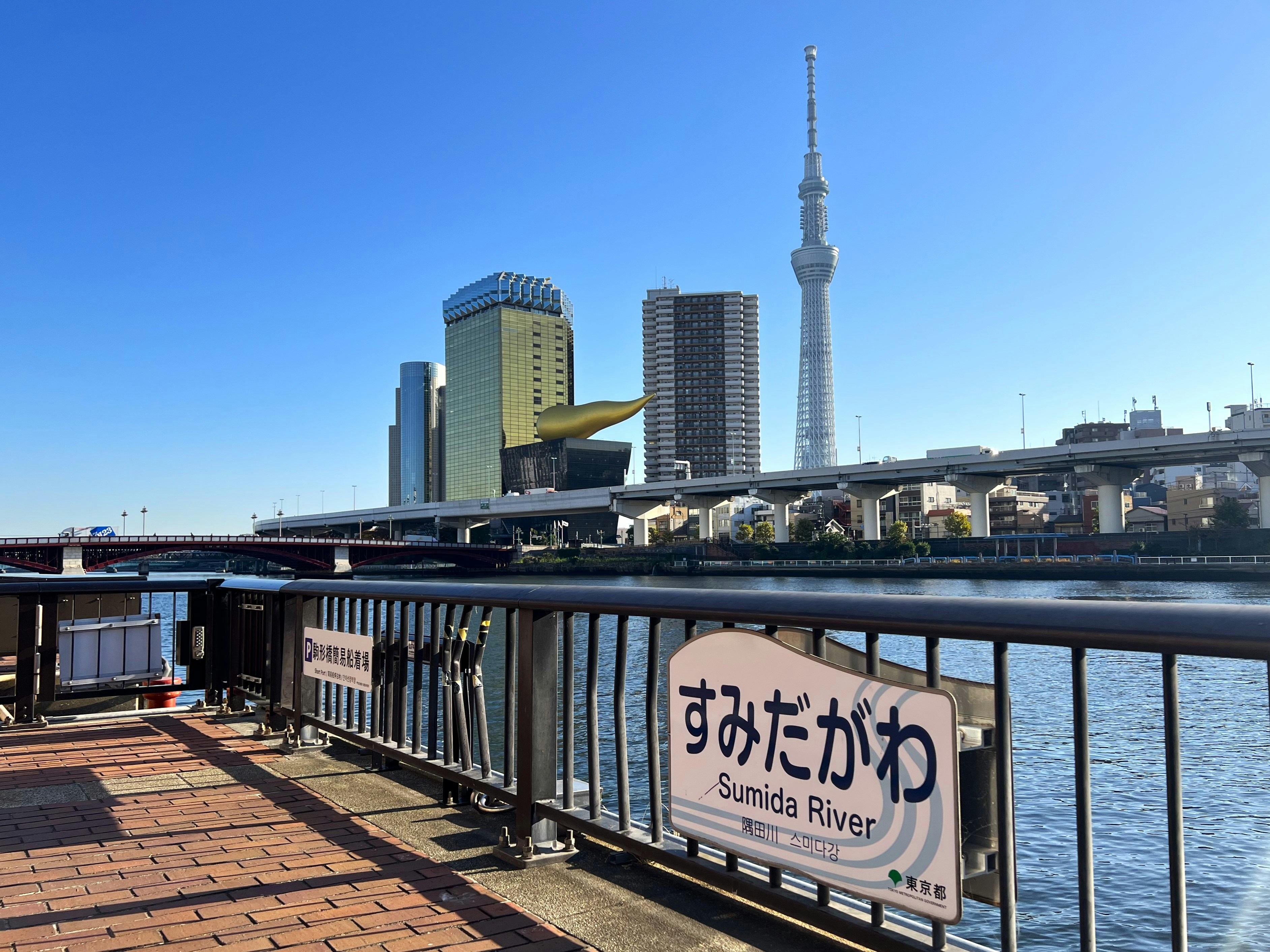 A view of a city from a bridge, 