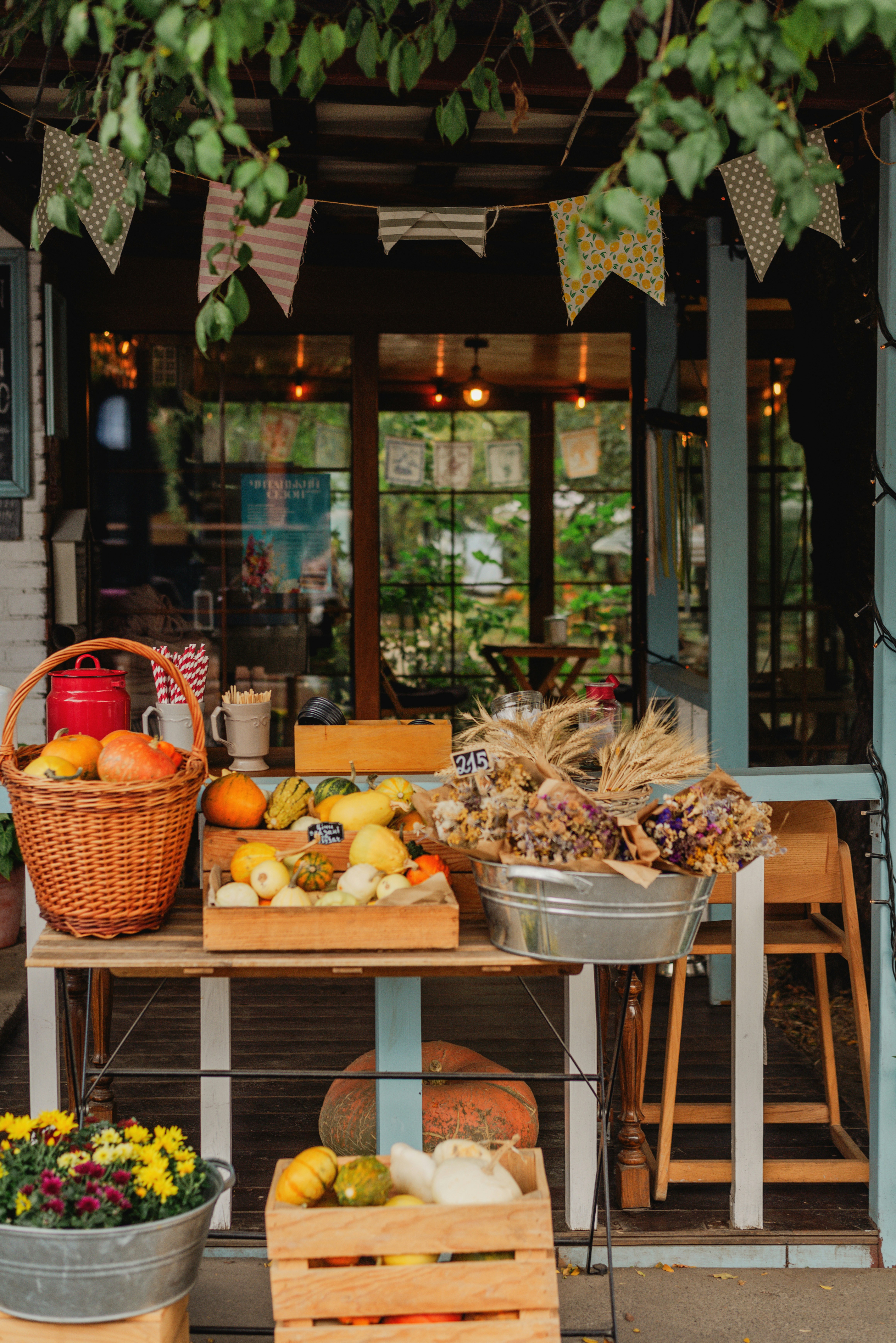 A bunch of food that is on a table