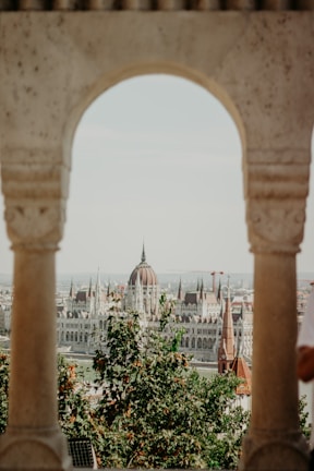A view of a city from a balcony