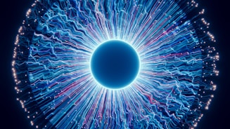 A close up of a blue eyeball in the dark